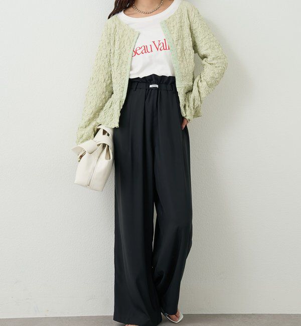  「【オールシーズン対応/WEB限定アイボリー】フリルイージーパンツ」|チノ|