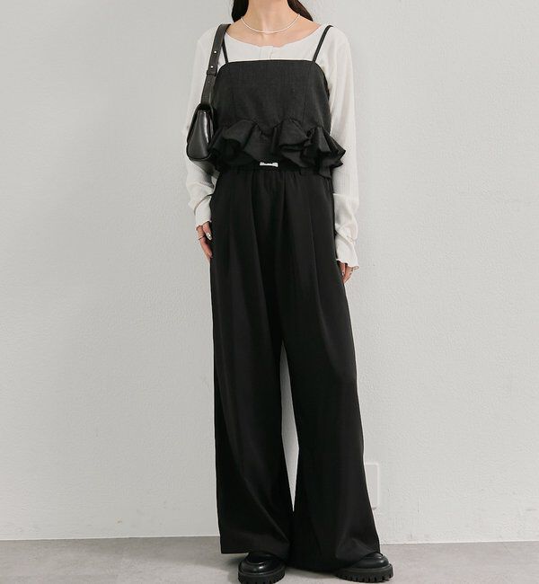  「【オールシーズン対応/WEB限定アイボリー】フリルイージーパンツ」|チノ|