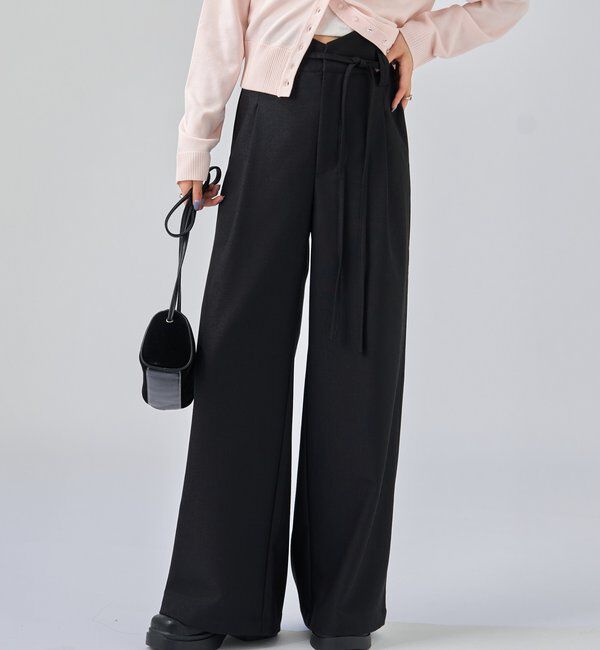  「ウェーブベルトスラックス」|チノ|ブラック