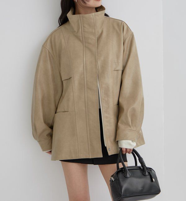  「ドロストフェイクレザーブルゾン」|ブルゾン・スタジャン|