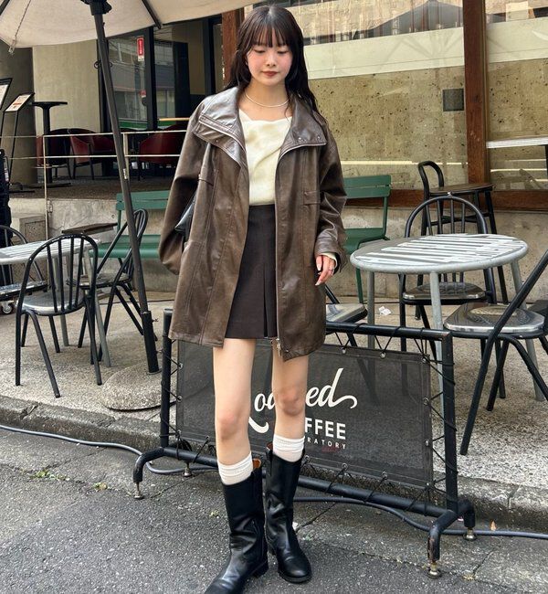  「ドロストフェイクレザーブルゾン」|ブルゾン・スタジャン|