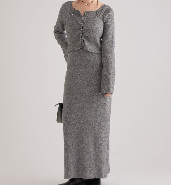  「ニットビスチェ付き ワンピース」|ワンピース|