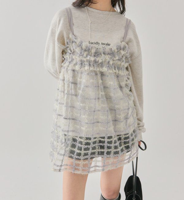  「シャイニーチェックキャミチュニック」|シャツ・ブラウス|