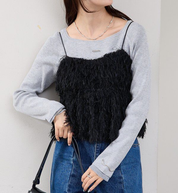  「フェザーフリンジ キャミビスチェ」|シャツ・ブラウス|