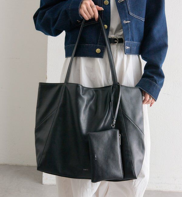  「lotiポーチ付きBIGトート」|トートバッグ|ブラック