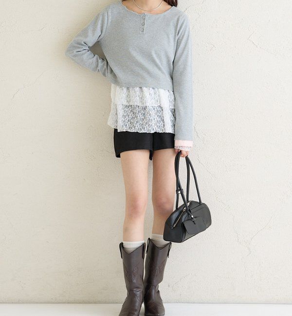  「ヘンリーネックチビロンT」|Tシャツ・カットソー|