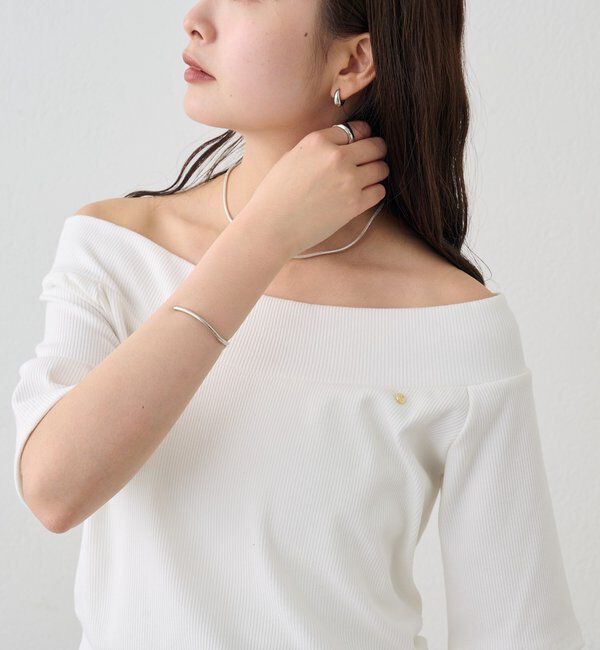  「プレート付きワイドネックT」|Tシャツ・カットソー|