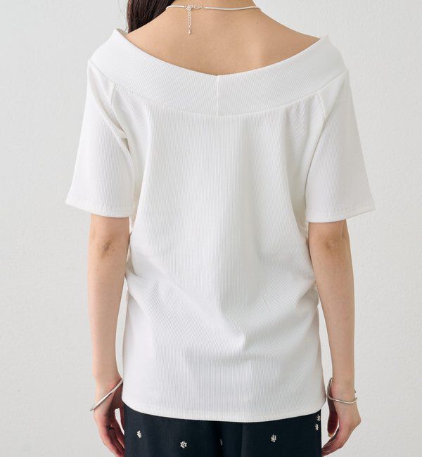  「プレート付きワイドネックT」|Tシャツ・カットソー|