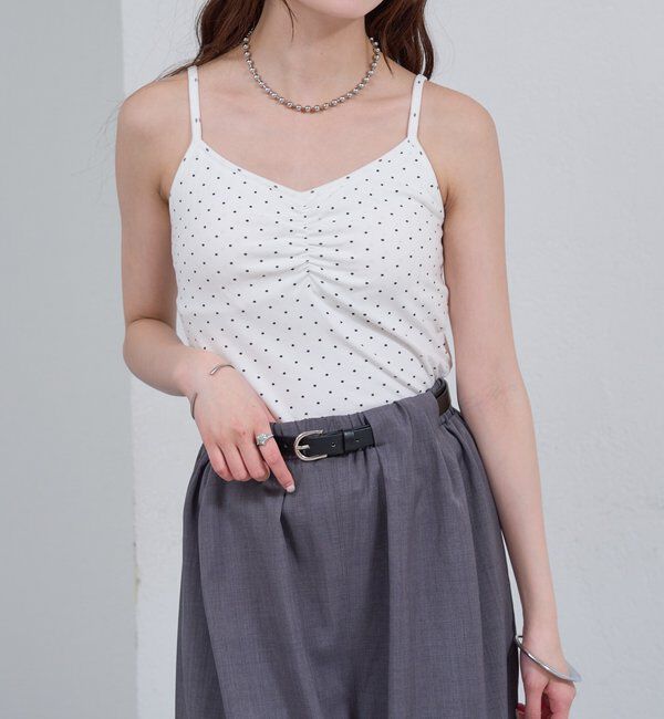  「パット付きドットキャミソール」|キャミソール|