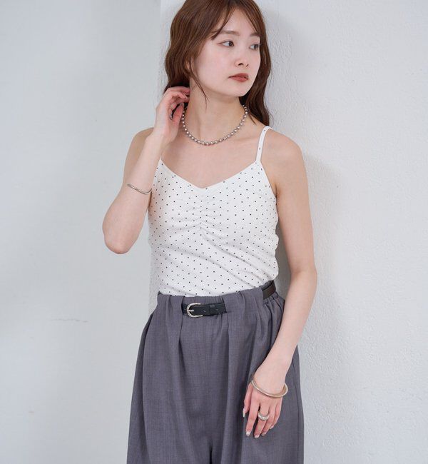  「パット付きドットキャミソール」|キャミソール|