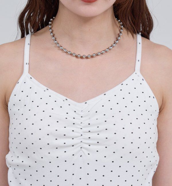  「パット付きドットキャミソール」|キャミソール|