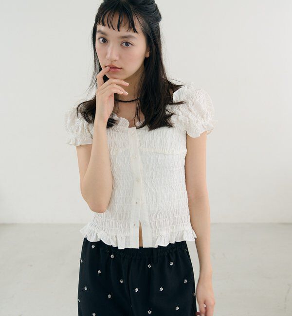  「シャーリングフレンチブラウス」|シャツ・ブラウス|