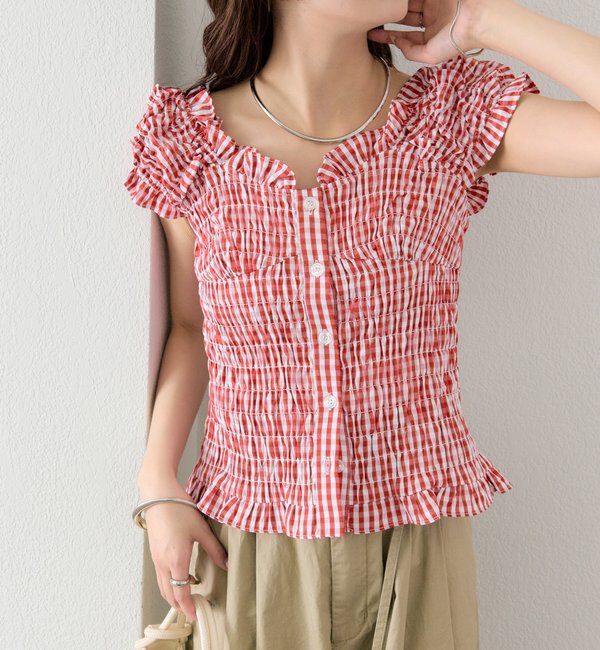  「シャーリングフレンチブラウス」|シャツ・ブラウス|