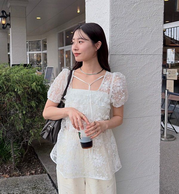  「オーガンジーフラワーブラウス」|シャツ・ブラウス|