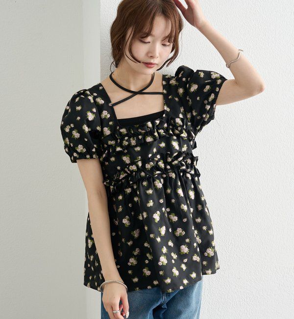  「オーガンジーフラワーブラウス」|シャツ・ブラウス|