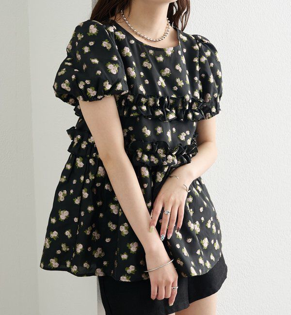  「オーガンジーフラワーブラウス」|シャツ・ブラウス|