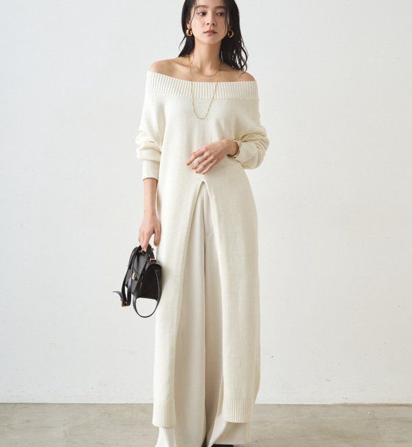  「ハイスリットニットワンピース」|ワンピース|