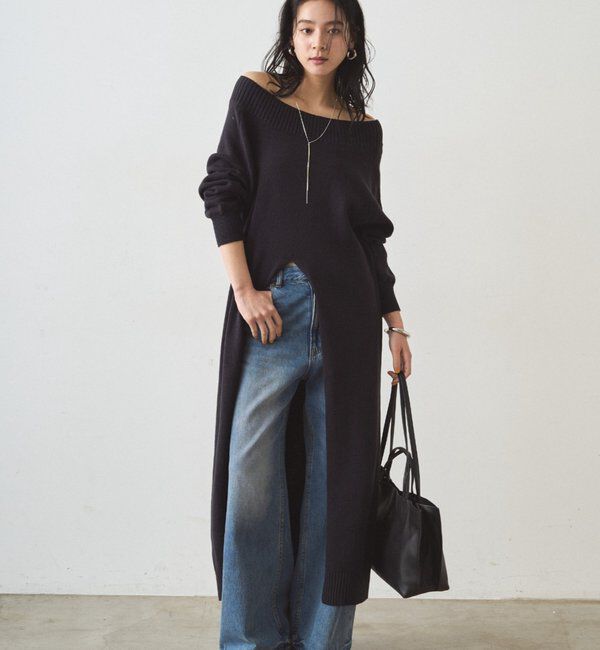  「ハイスリットニットワンピース」|ワンピース|