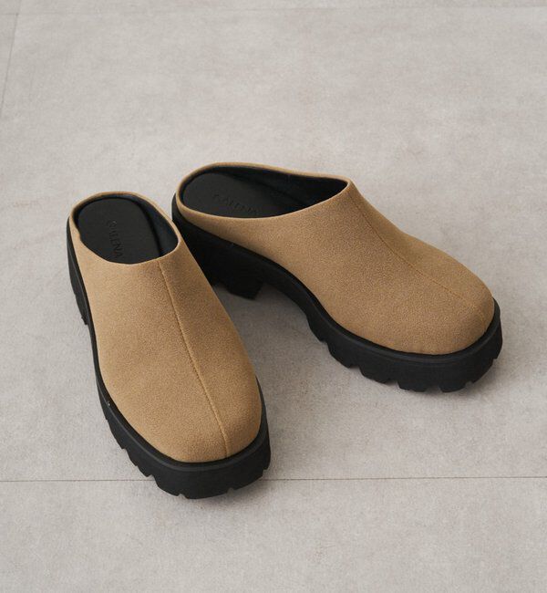  「【GALENA/ガレナ】ボリュームソールサボ」|スリッポン|ベージュ