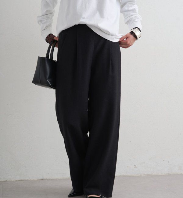  「麻調合繊タックパンツ」|チノ|