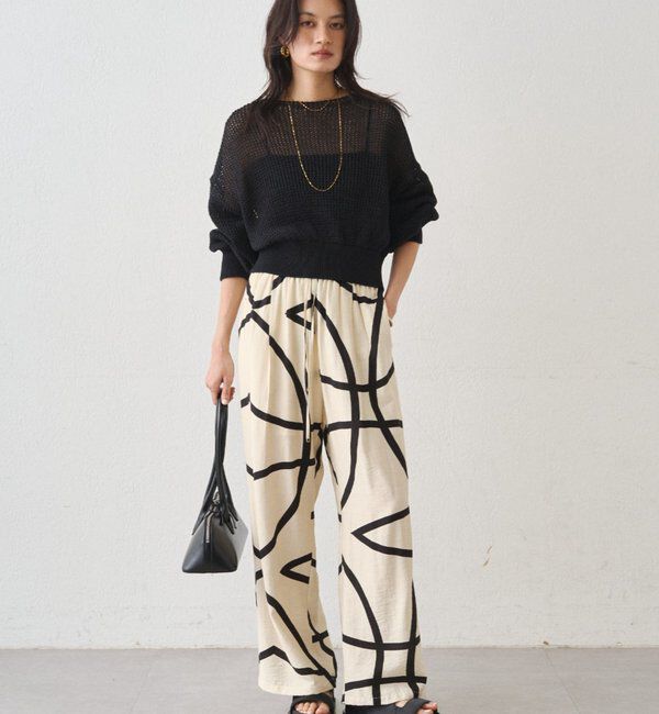  「ラインプリントイージーパンツ」|チノ|