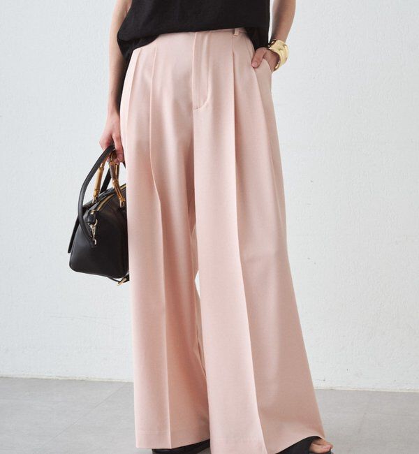  「NEW2タックワイドパンツ」|チノ|ピンク