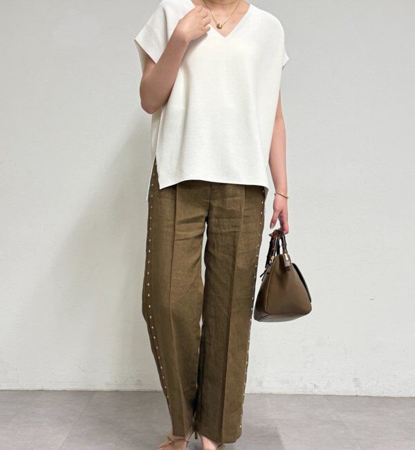  「リネンスタッズパンツ」|チノ|