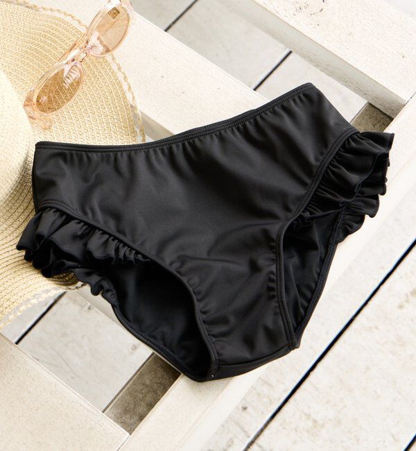  「【水着/ショーツ】裾フリルショーツ」|ビキニ|ブラック