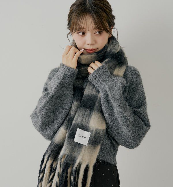  「ボリュームチェックストール/マフラー」|マフラー|