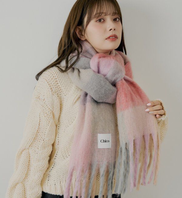  「ボリュームチェックストール/マフラー」|マフラー|