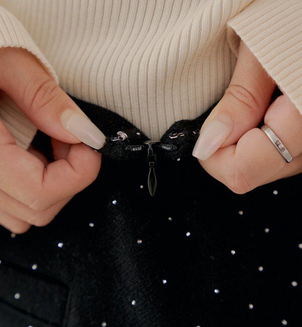  「ラインストーン台形タイトミニスカート」|スカート|