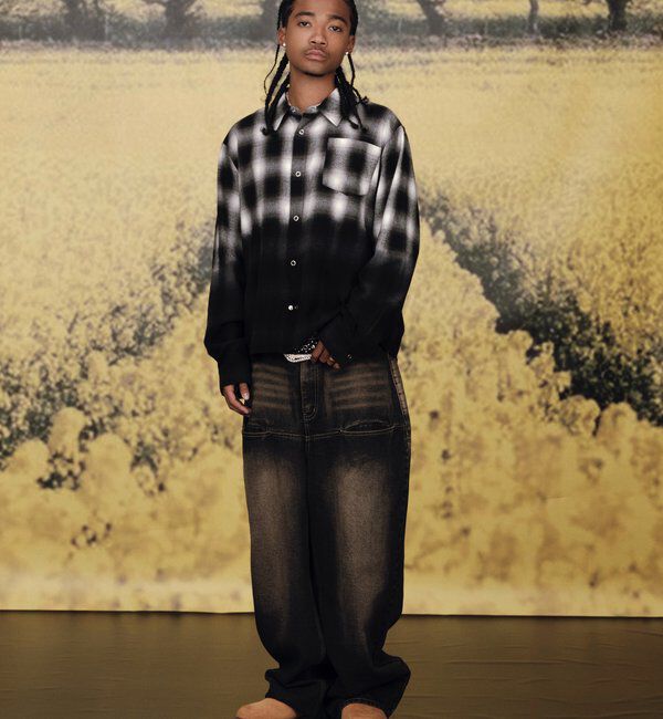  「《UNISEX / サイズ展開あり》スラッシュポケットブラストワイドデニム」|デニム|