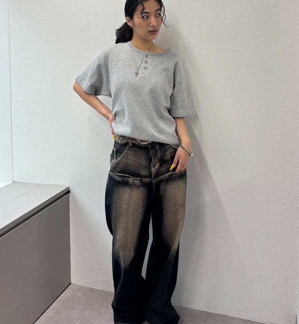  「【Sourcream/サワークリーム】ワッフルヘンリーネックTEE / 2サイズ」|Tシャツ・カットソー|