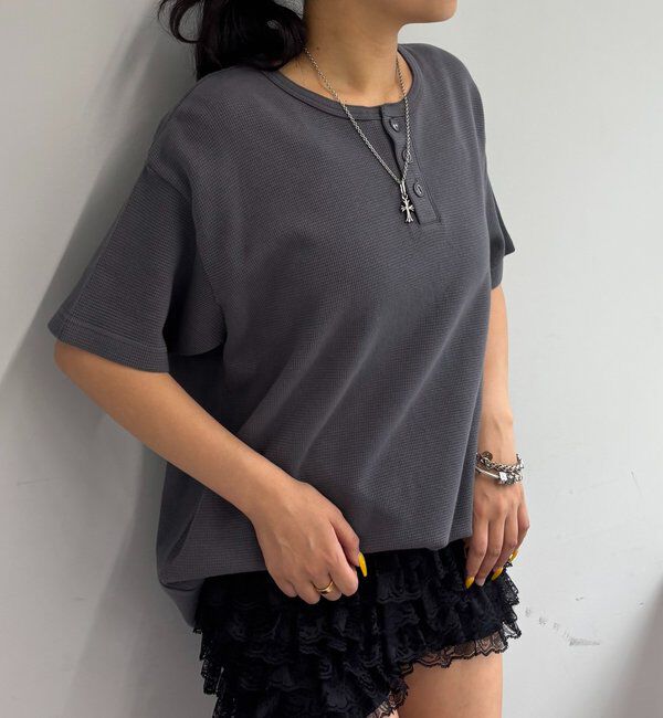  「【Sourcream/サワークリーム】ワッフルヘンリーネックTEE / 2サイズ」|Tシャツ・カットソー|