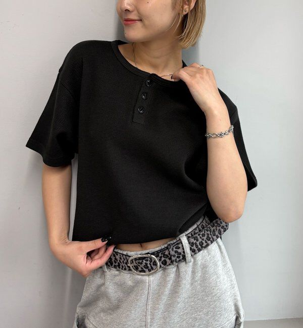  「【Sourcream/サワークリーム】ワッフルヘンリーネックTEE / 2サイズ」|Tシャツ・カットソー|