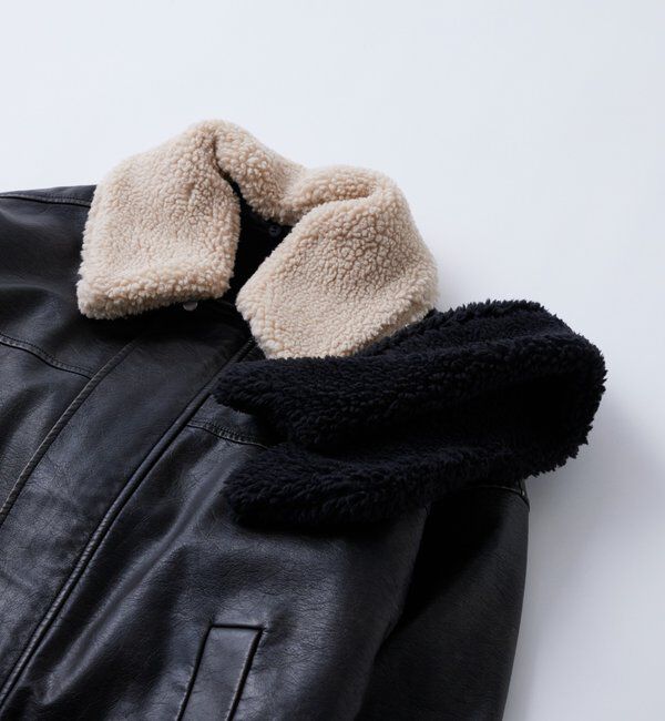  「3way ヴィンテージライクレザーボアブルゾン」|ブルゾン・スタジャン|