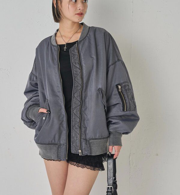  「Sourcreamピグメント加工MA1」|ブルゾン・スタジャン|