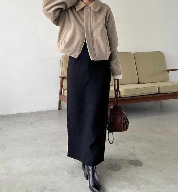  「【2WAYで着用可能】スタンドウールショートコート」|その他|