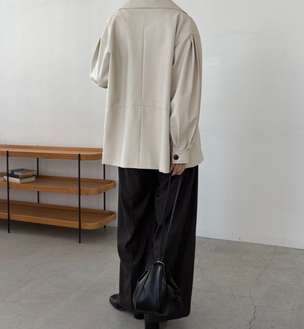  「【サイズ展開あり】レザーミドルコート」|その他|