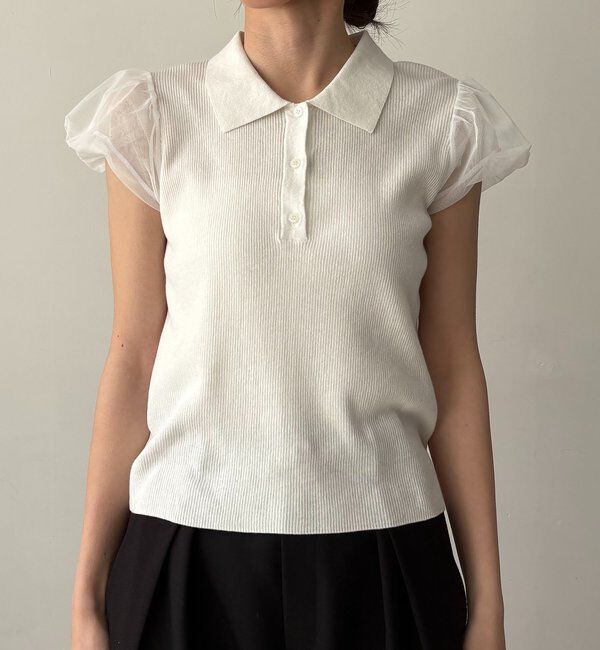  「ミニバルーンスリーブポロニット」|ニット・セーター|