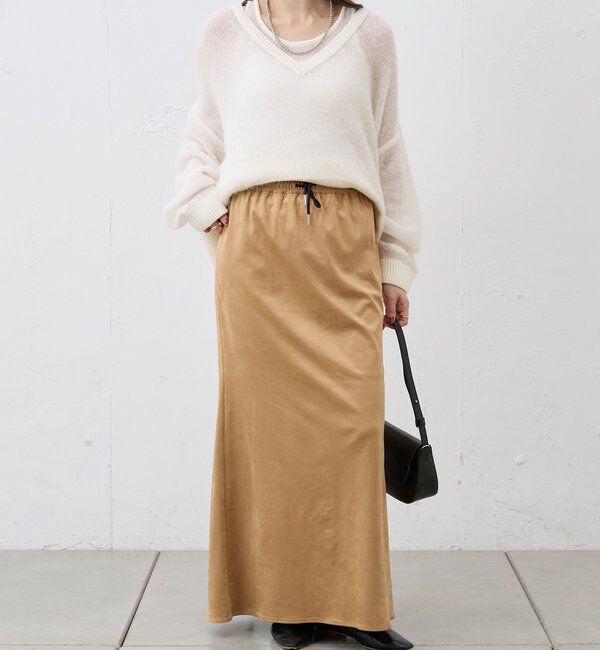  「フェイクスウェードスカート」|スカート|ベージュ