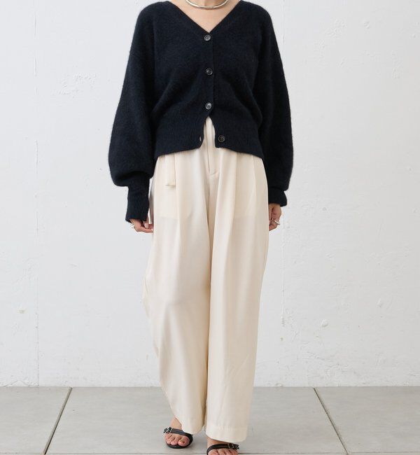  「ファーウールタイ付きカーディガン」|カーディガン|