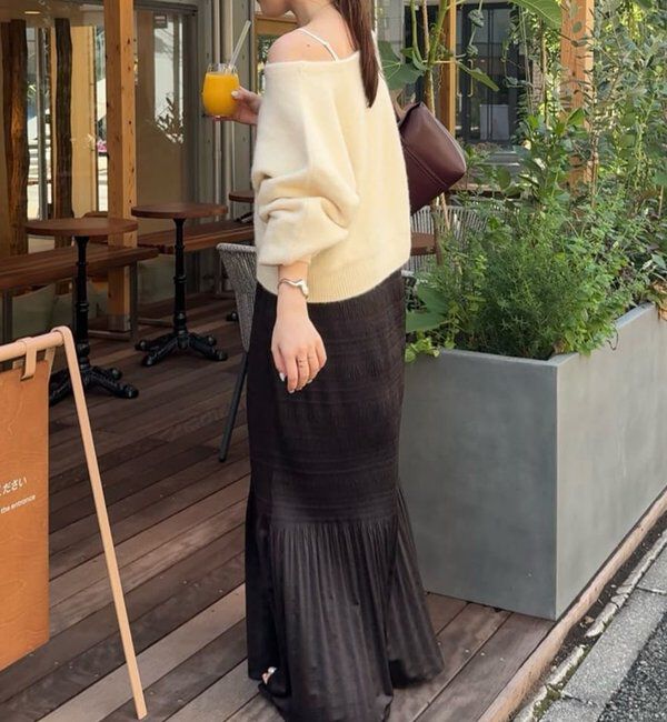  「ファーウールオフショルニット」|ニット・セーター|