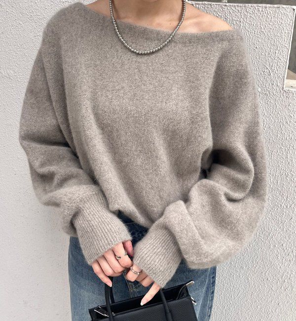  「ファーウールオフショルニット」|ニット・セーター|