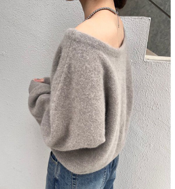  「ファーウールオフショルニット」|ニット・セーター|