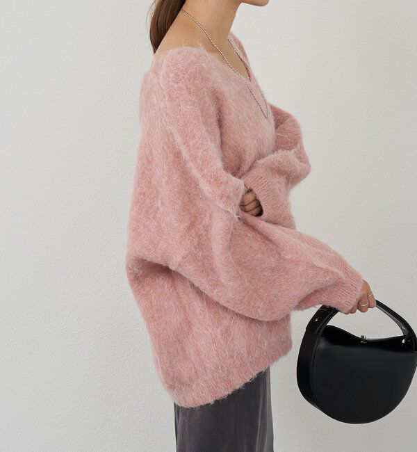  「【着映えニット】シャギーＶネックプルオーバー」|ニット・セーター|