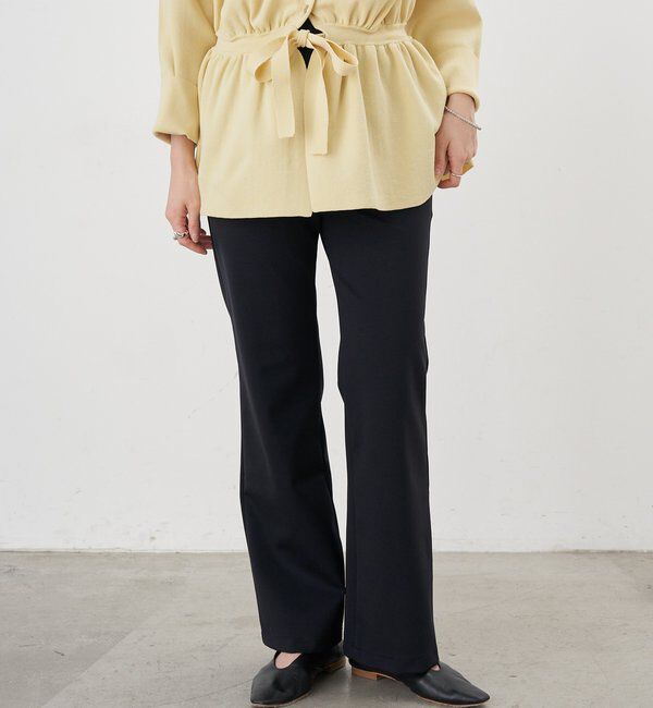  「スリムジャージーパンツ」|チノ|ブラック