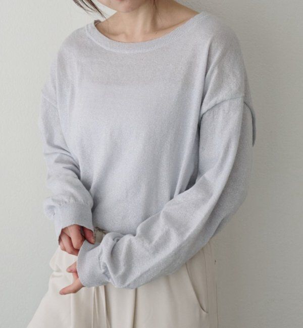  「シアーワイドニット」|ニット・セーター|ライトグレー