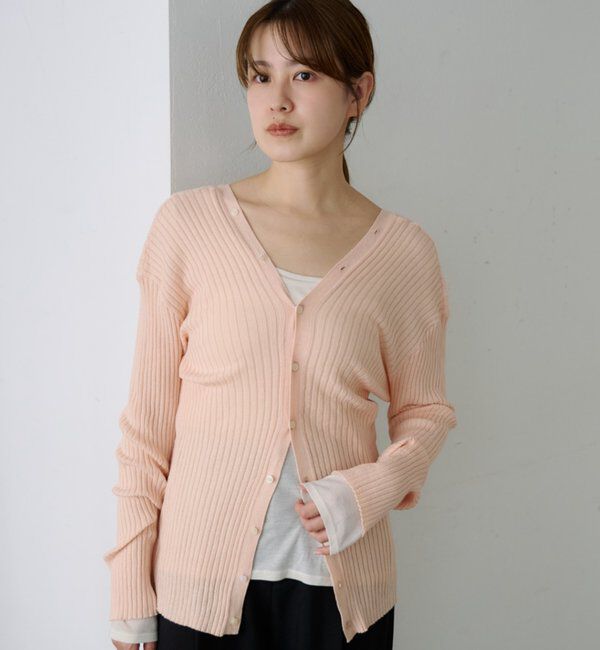  「2WAYリブカーディガン」|カーディガン|オレンジ