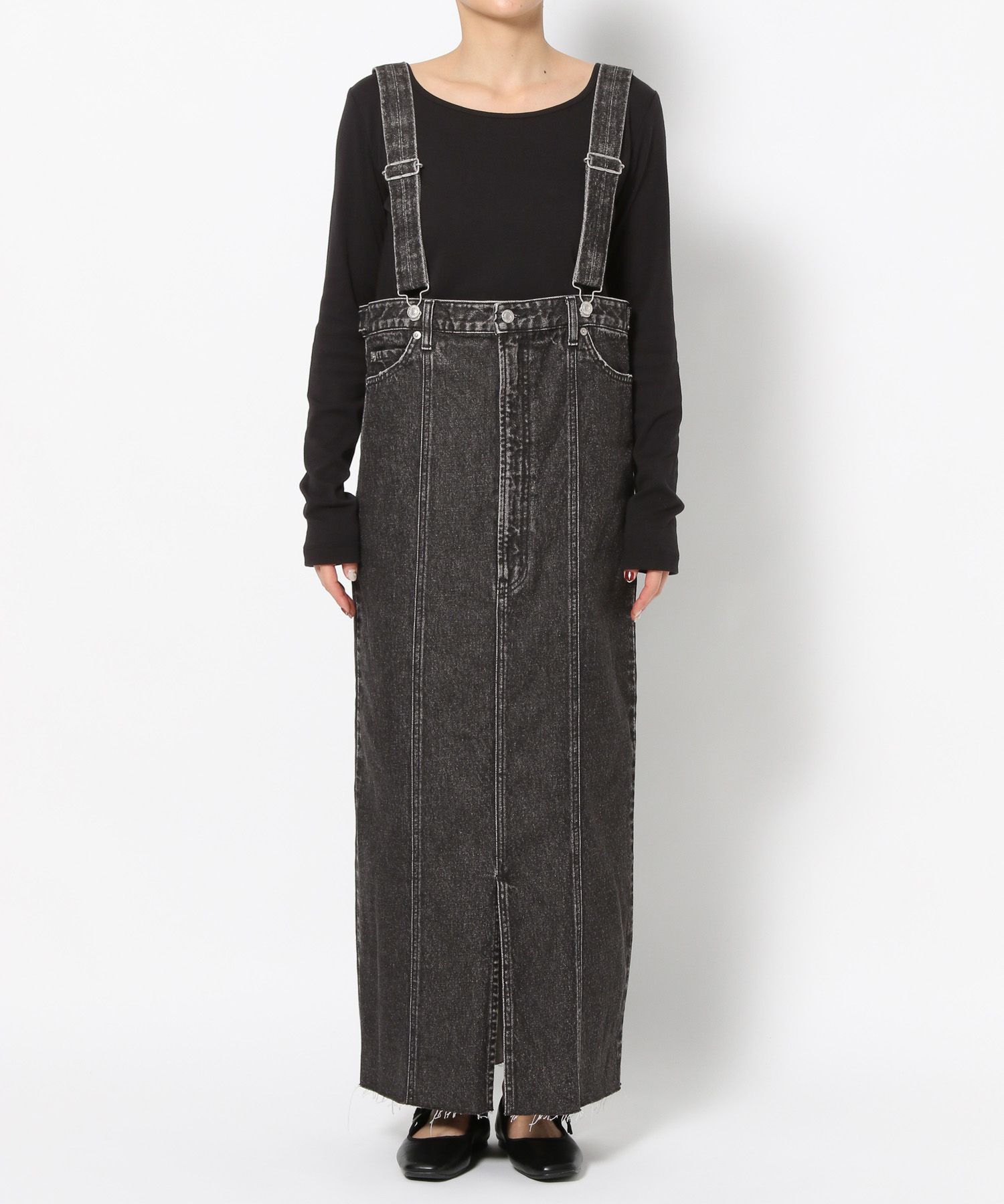 LOWRYS FARM「ＣＯＮＥ／デニムジャンスカ」|ジャンパースカート|